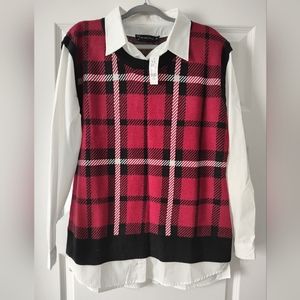 NY&C Twofer Plaid Sweater